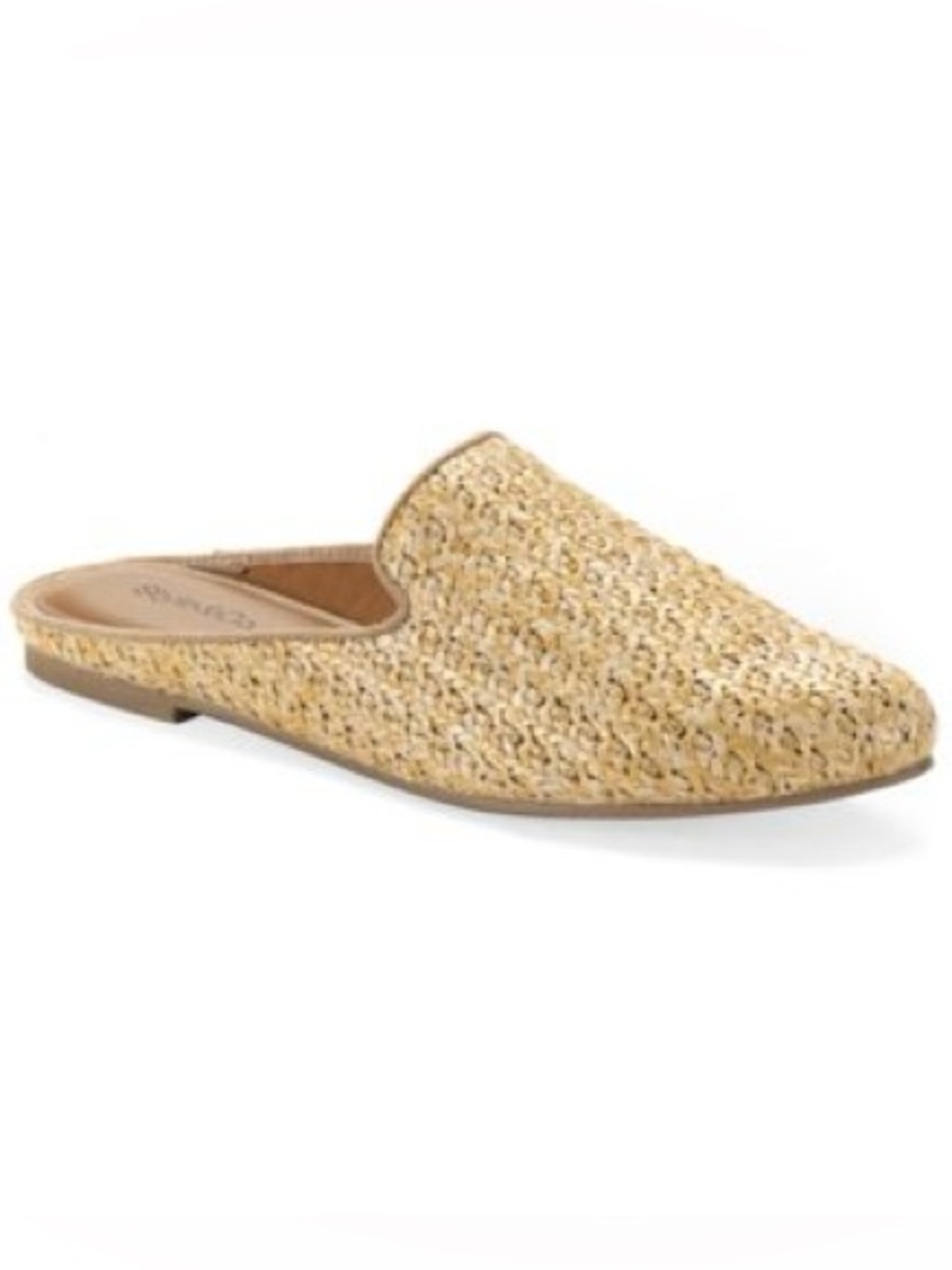Restricted Women’s Raffia Woven Pointed Toe Slide Mule Size 8 Tan NWOB